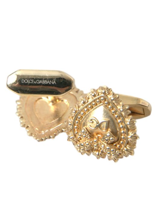 Dolce & Gabbana Metallic Plated 925 Sterling Devotion Cufflink for men