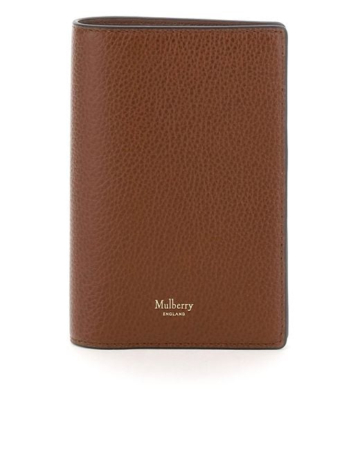 Mulberry Brown Leather Passport Cover for men