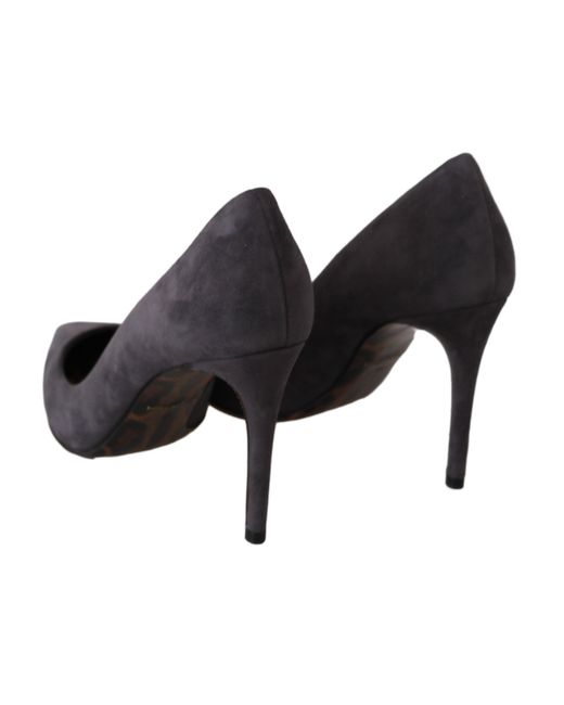 Dolce & Gabbana Black Dolce Gabbana Suede Leather Stiletto Shoes Heels