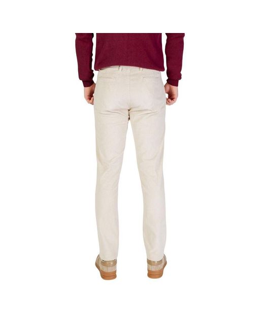 Borghese Red Beige Cotton Pants for men