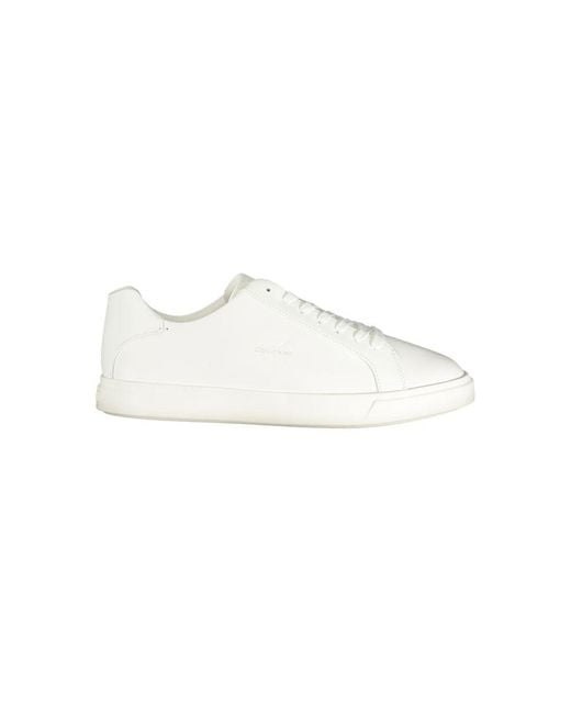 Calvin Klein White Polyurethane Men Sneaker for men