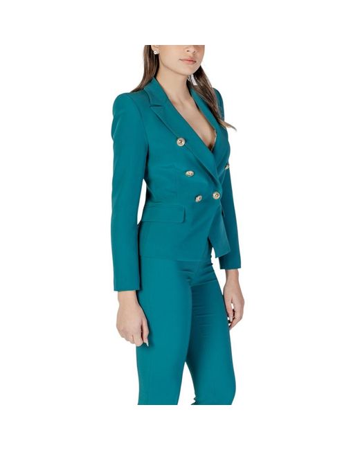Rinascimento Blue Black Polyester Blazer