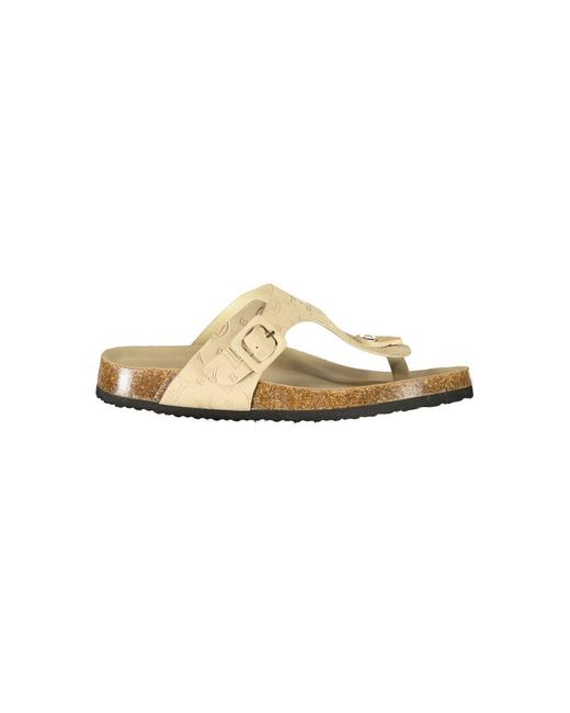 Laura Biagiotti Metallic Beige Polyurethane 's Slipper