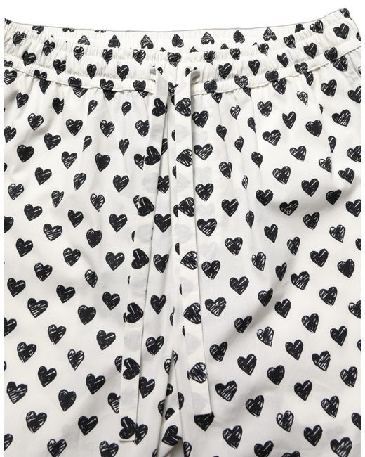 Dolce & Gabbana Multicolor White Graphic Heart Print Men Trousers Pants for men