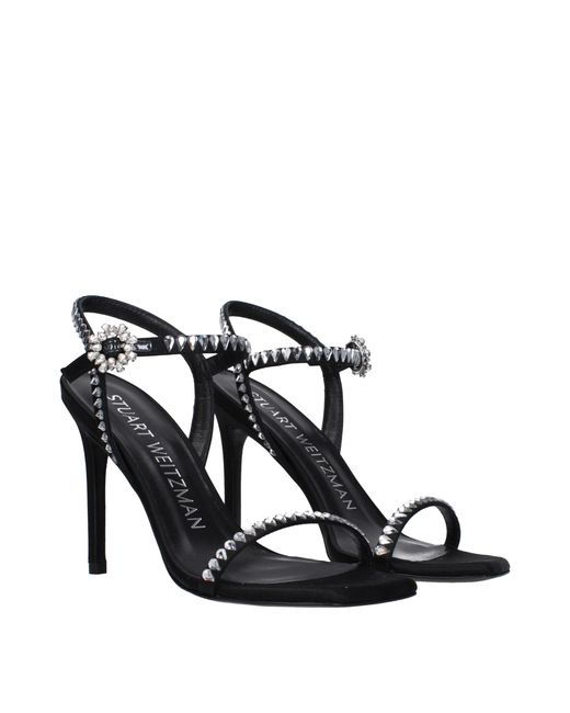 Stuart Weitzman Black Satin Sandal for men
