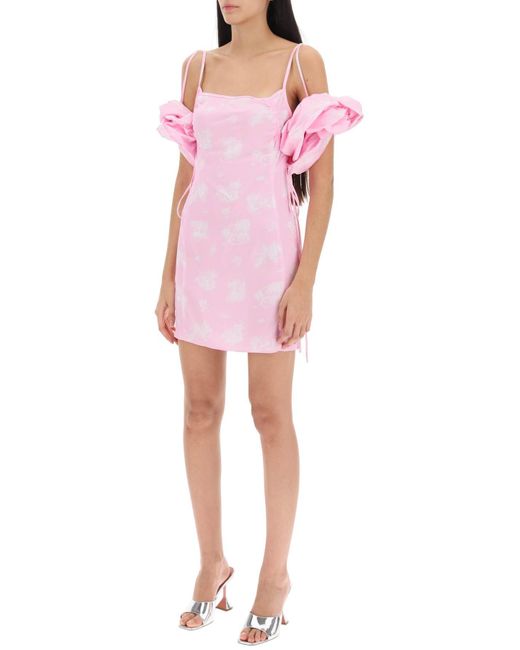 Jacquemus Pink La Robe Chouchou Slip Dress With Detachable Sleeves