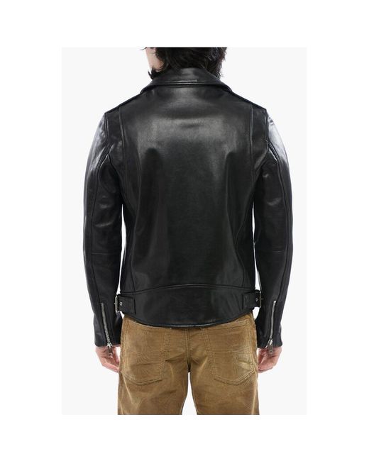 DIESEL Leather L-Garrett-R Biker Jacket in Black for Men | Lyst UK