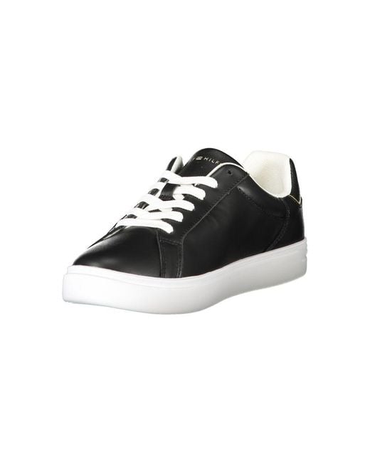 Tommy Hilfiger Black Leather Sneakers Fw0Fw04276