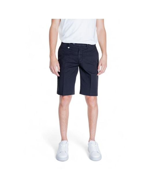 Antony Morato Blue Black Cotton Bermuda Shorts for men