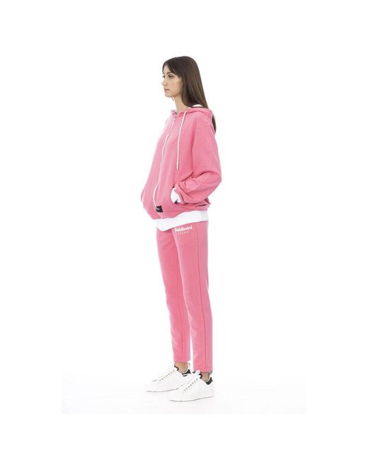 Baldinini Pink Multicolor Cotton Sweater