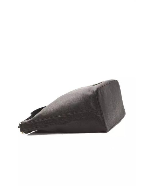 Pompei Donatella Black Elegant Leather Shoulder Bag