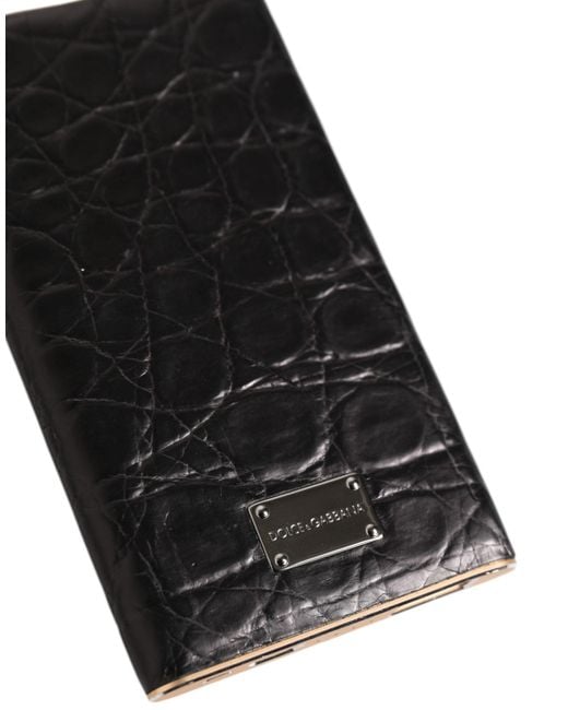 Dolce & Gabbana Black Leather Exotic Skin 3000mah Power Bank Charger Usb