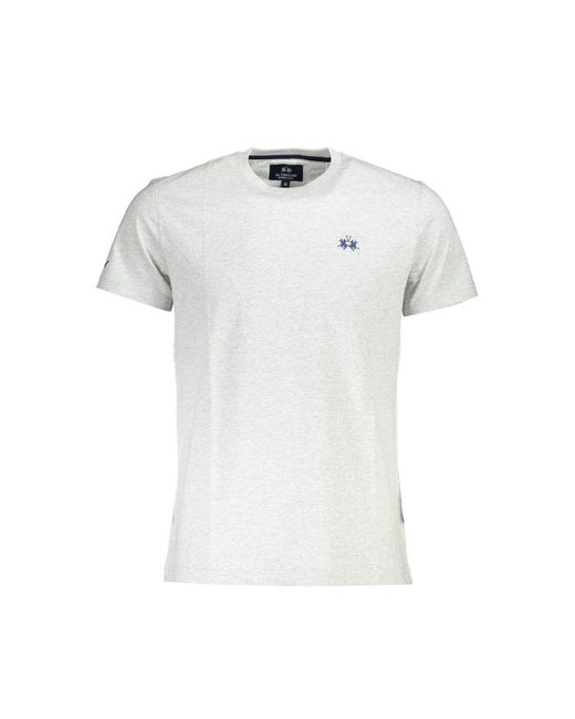 La Martina White Cotton T-Shirt for men