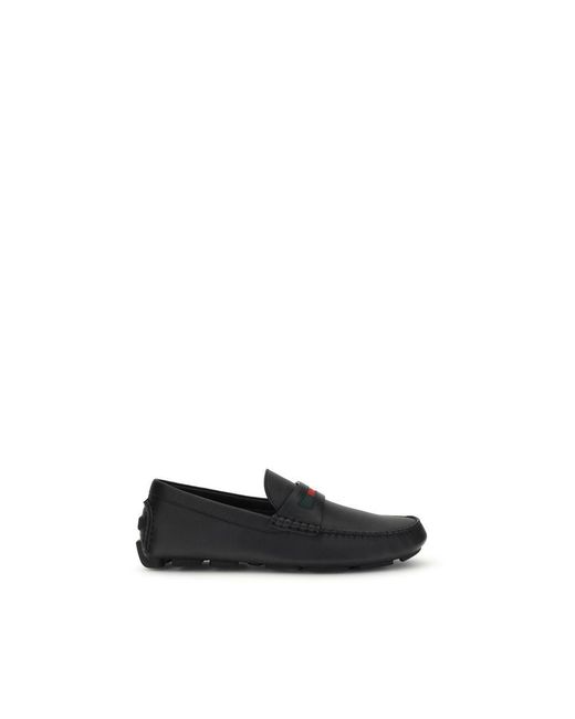 Gucci Black Calf Leather Bos Taurus Slip for men