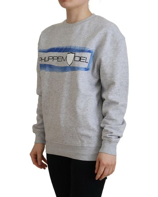Philippe Model Gray Printed Long Sleeves Pullover Sweater