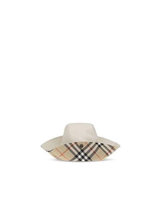 Burberry White Cotton Bucket Hat