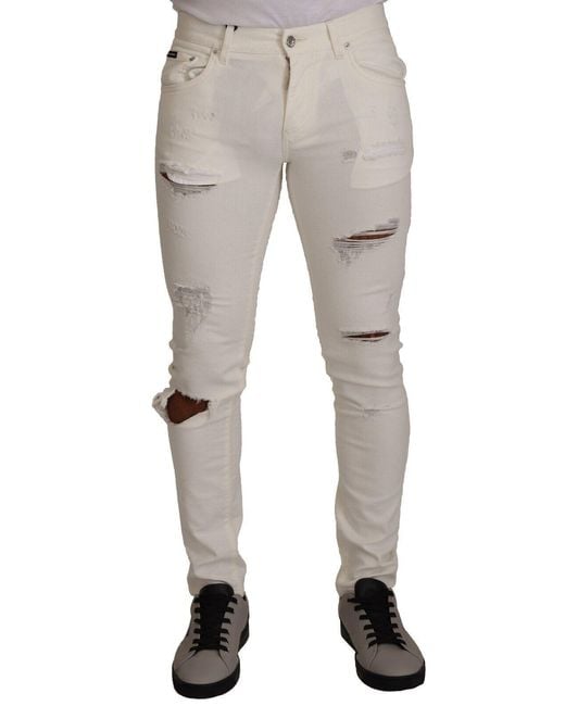 Dolce & Gabbana Natural Elegant Skinny Denim Jeans for men