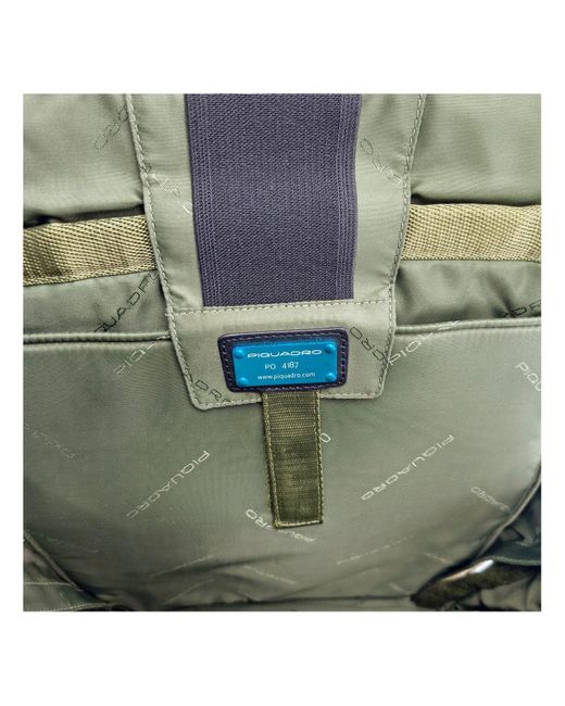 Piquadro Black Gray Fabric Backpacks for men