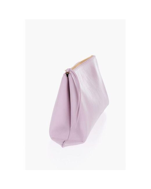 Jil Sander Purple Multicolor Cowhide Clutch Bag