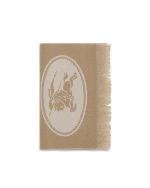 Burberry Natural Beige Wool Oves Aries Scarf for men