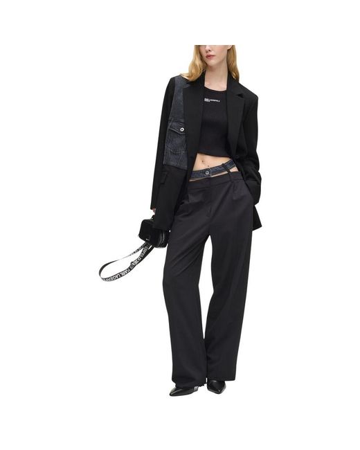 Karl Lagerfeld Black Polyester Blazer
