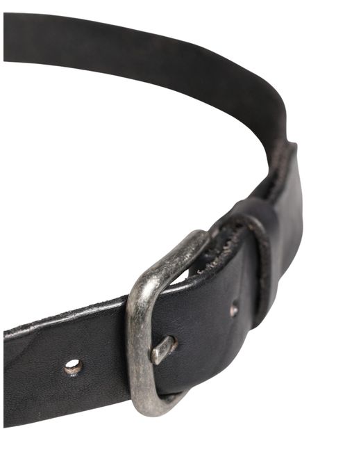 Daniele Alessandrini Men Black Leather Metal Buckle Belt for men