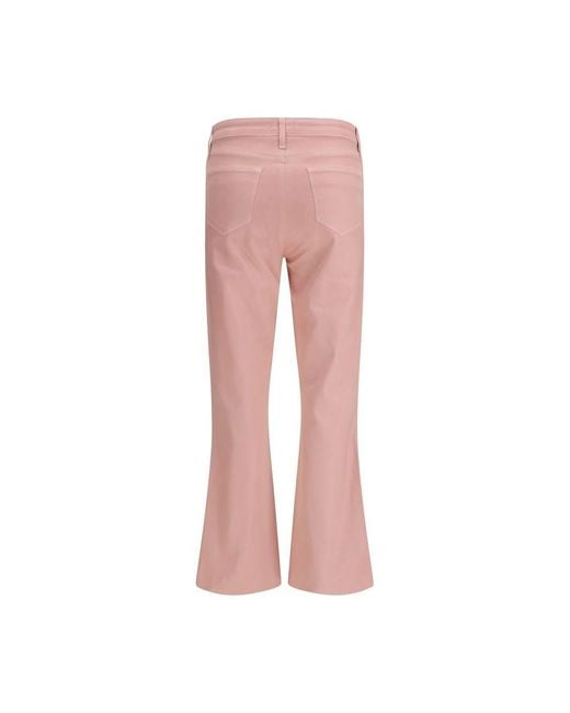 L'Agence Pink Multicolor Cotton Flared Pants