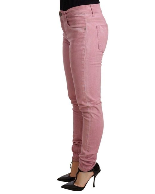 Acht Red Elegant Slim Fit Denim Jeans