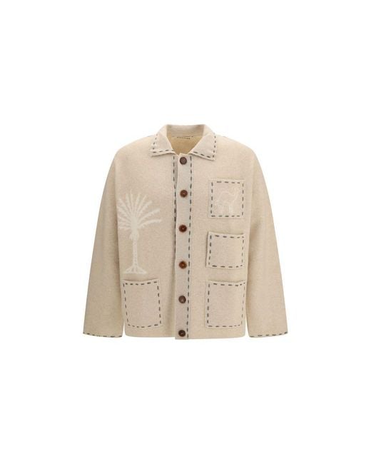 BAZISZT Natural Beige Cashmere Cardigan for men
