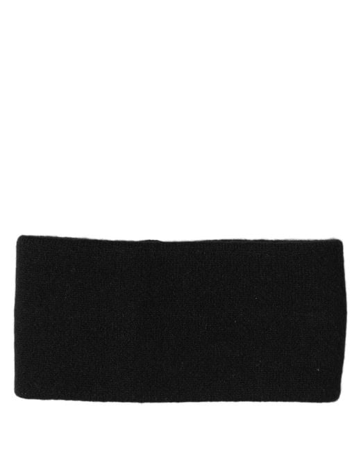 Dolce & Gabbana Men Black Cashmere Knitted Logo Head Band One Size for men