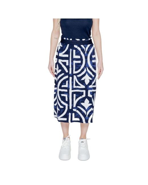 Street One Blue Viscose Skirt