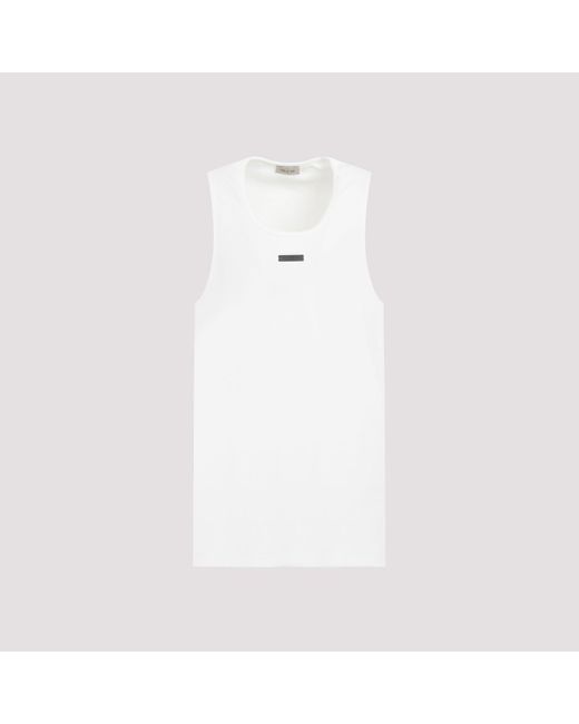 Fear Of God White Cotton Ribbed Tank for men