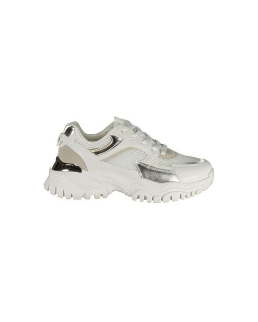 Laura Biagiotti Metallic White Polyurethane Sneaker