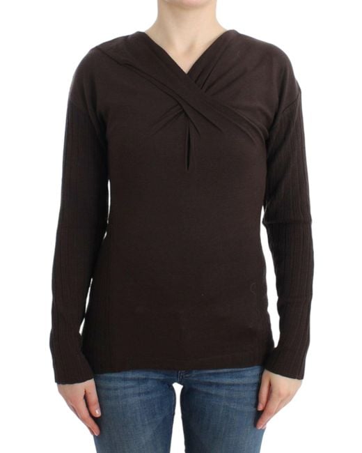 Roberto Cavalli Black Chic Keyhole Virgin Wool Sweater