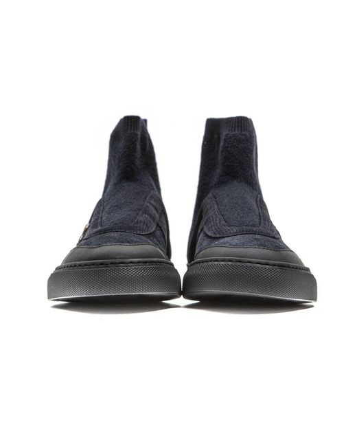 MR & MRS Black Blue Leather S Ankle Boot