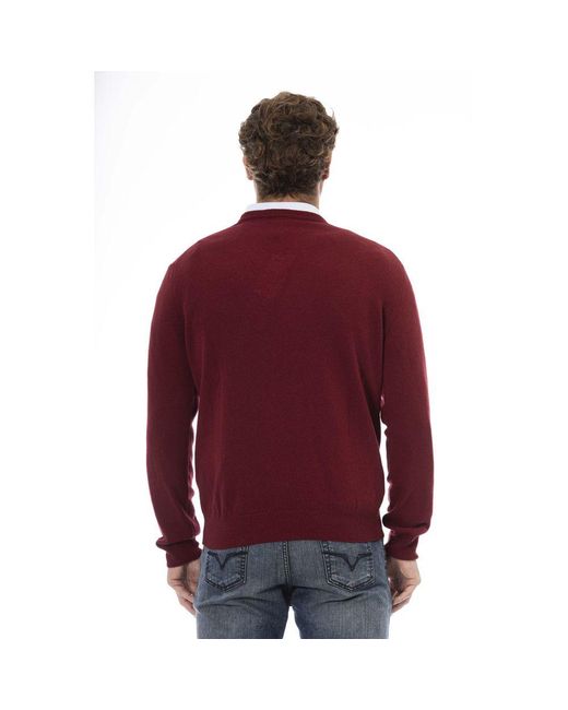 Sergio Tacchini Red Burgundy Wool Sweater for men