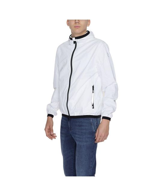 Suns Blue White Polyester Shell Jacket for men