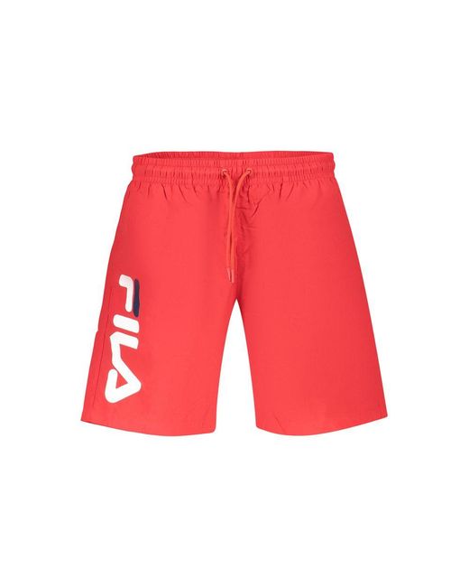 Fila Red Rosso Poliestere Uomo Swim Shorts for men