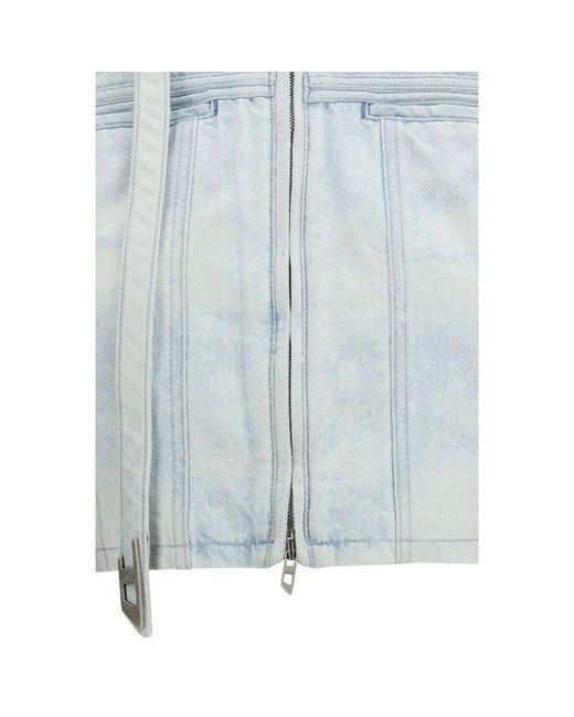 DIESEL Blue Cotton Biker Jacket