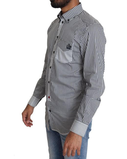 Dolce & Gabbana Blue Checkered Casual Shirt for men