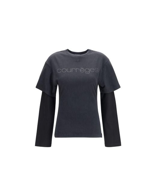 Courreges Blue Black Cotton T