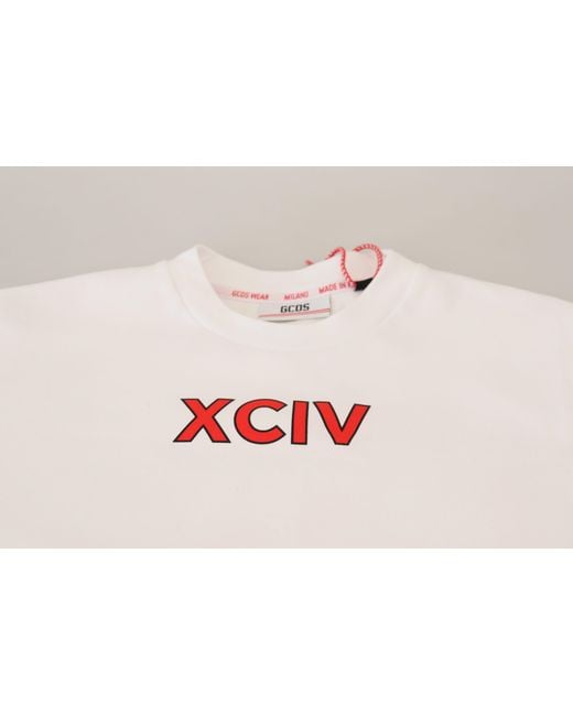 Gcds White Xciv Graphic Tee Short Sleeves for men