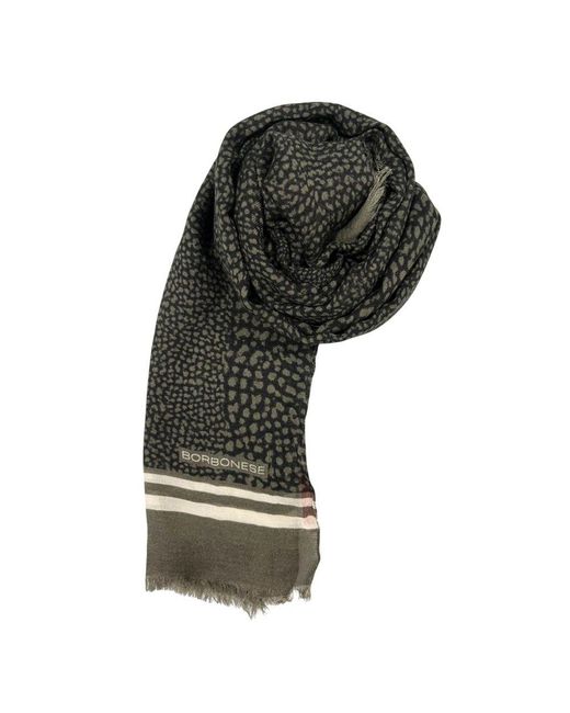 Borbonese Black Grey Modal Scarf