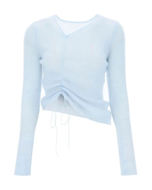 CECILIE BAHNSEN Blue Ussi Gathered Sweater