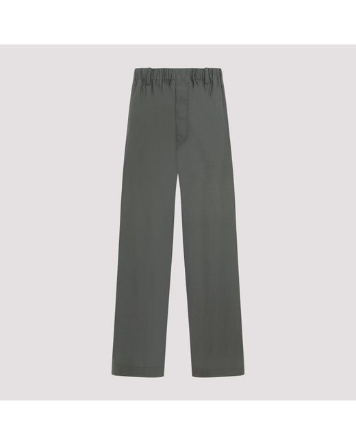 Lemaire Gray Asphalt Grey Cotton Relaxed Pants