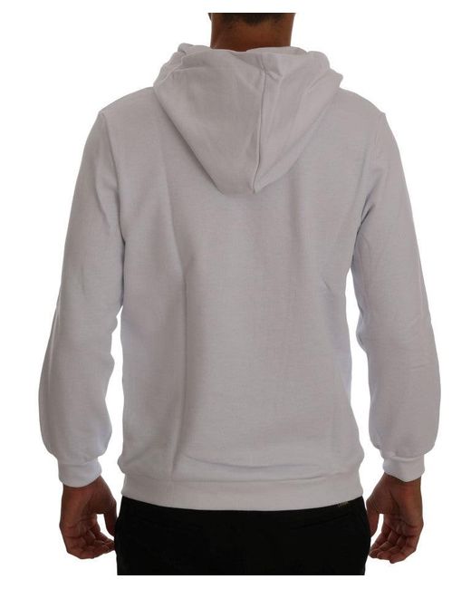 Daniele Alessandrini Gray Pullover Hodded Sweater White Tsh1346 for men