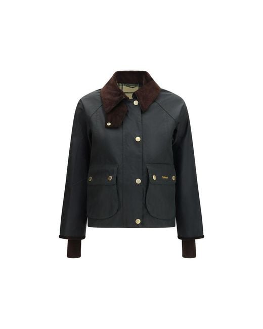 Barbour Black Bicolor Cotton Shell Jacket