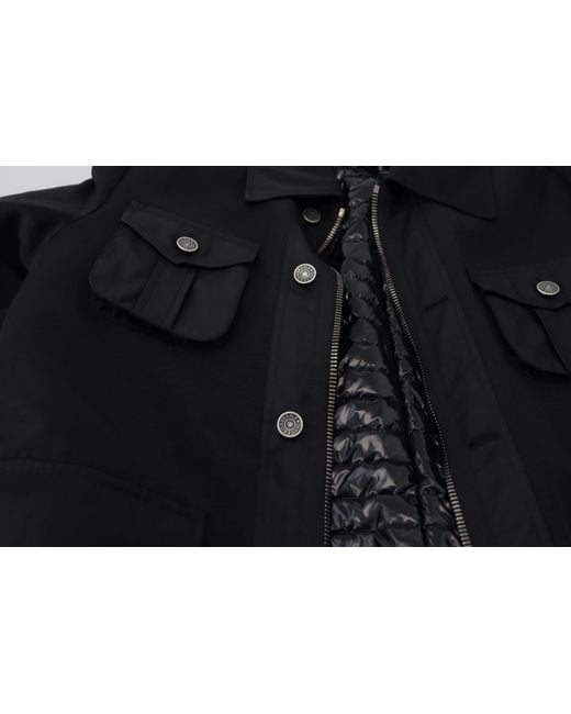 Dolce & Gabbana Black Wool Collared Full Zip Jacket for men