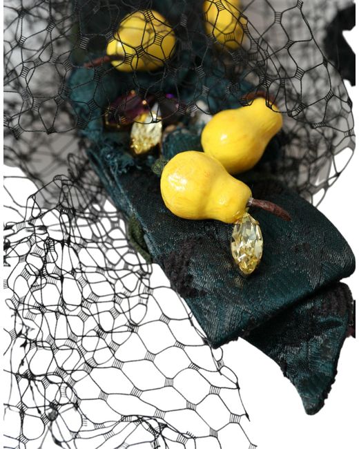 Dolce & Gabbana White Lemons Sicily Crystal Net Headband Diadem