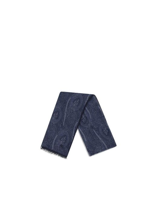 Etro Blue Paisley Scarf for men